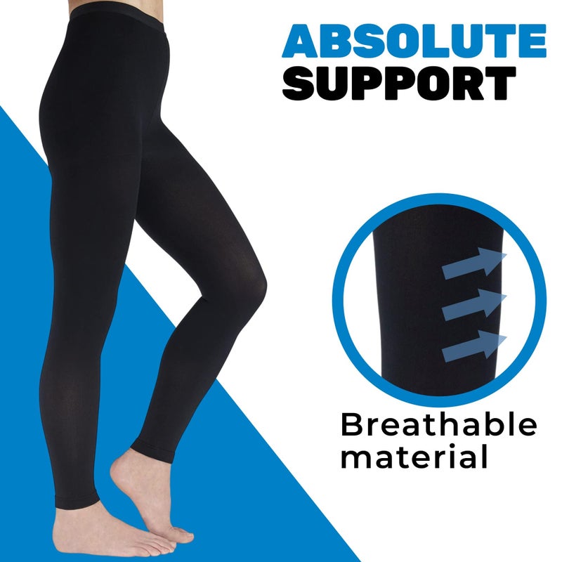 ABSOLUTE SUPPORT Footless Compression Tights for Women Circulation 20-30mmHg - Opaque Compression Support Leggings for Lymphedema, Arthritis, Embolism, Swelling - Black, X-Large - A717BL4 - Image 4